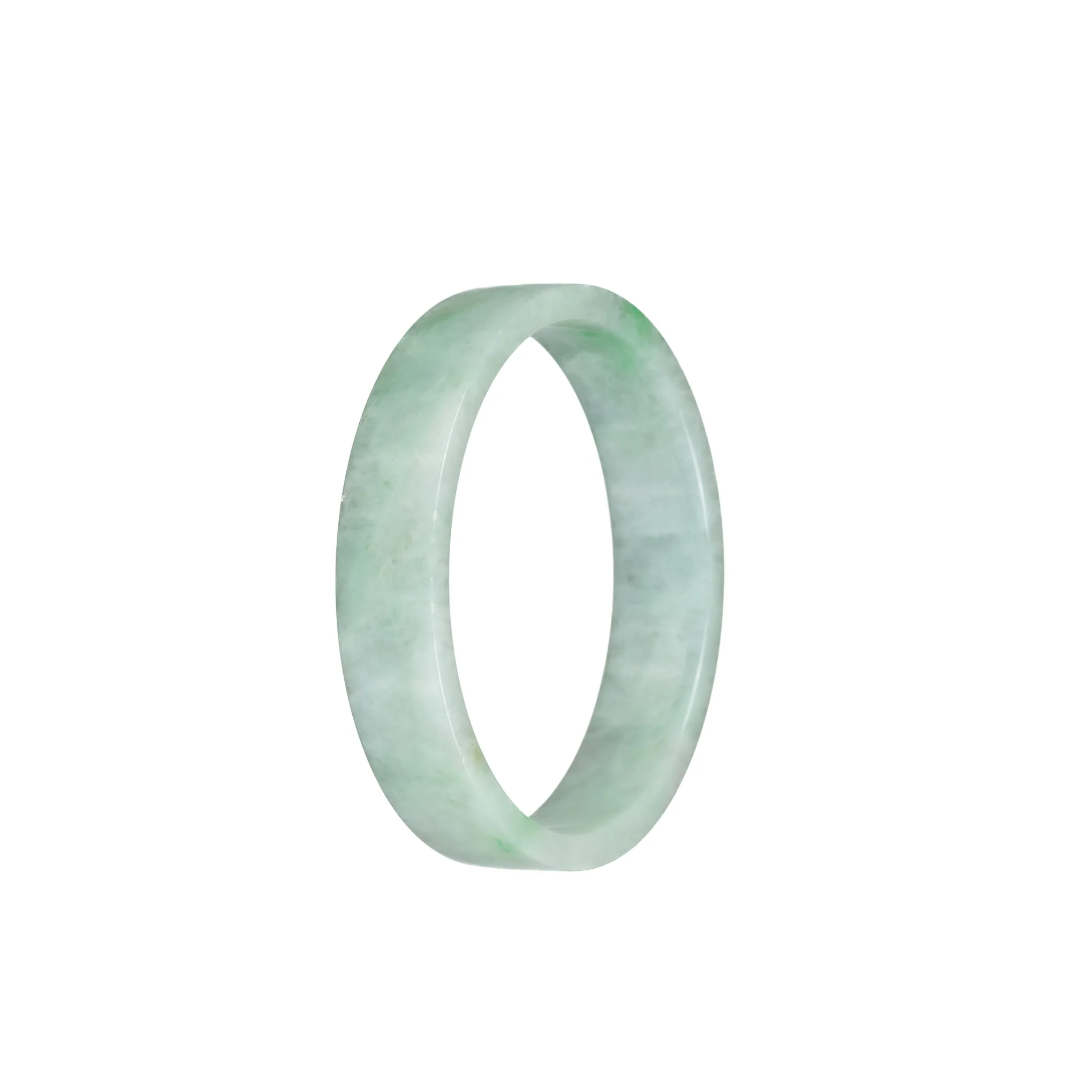 Real Natural Green Pattern Jade Bracelet - 51mm Flat - Image 3