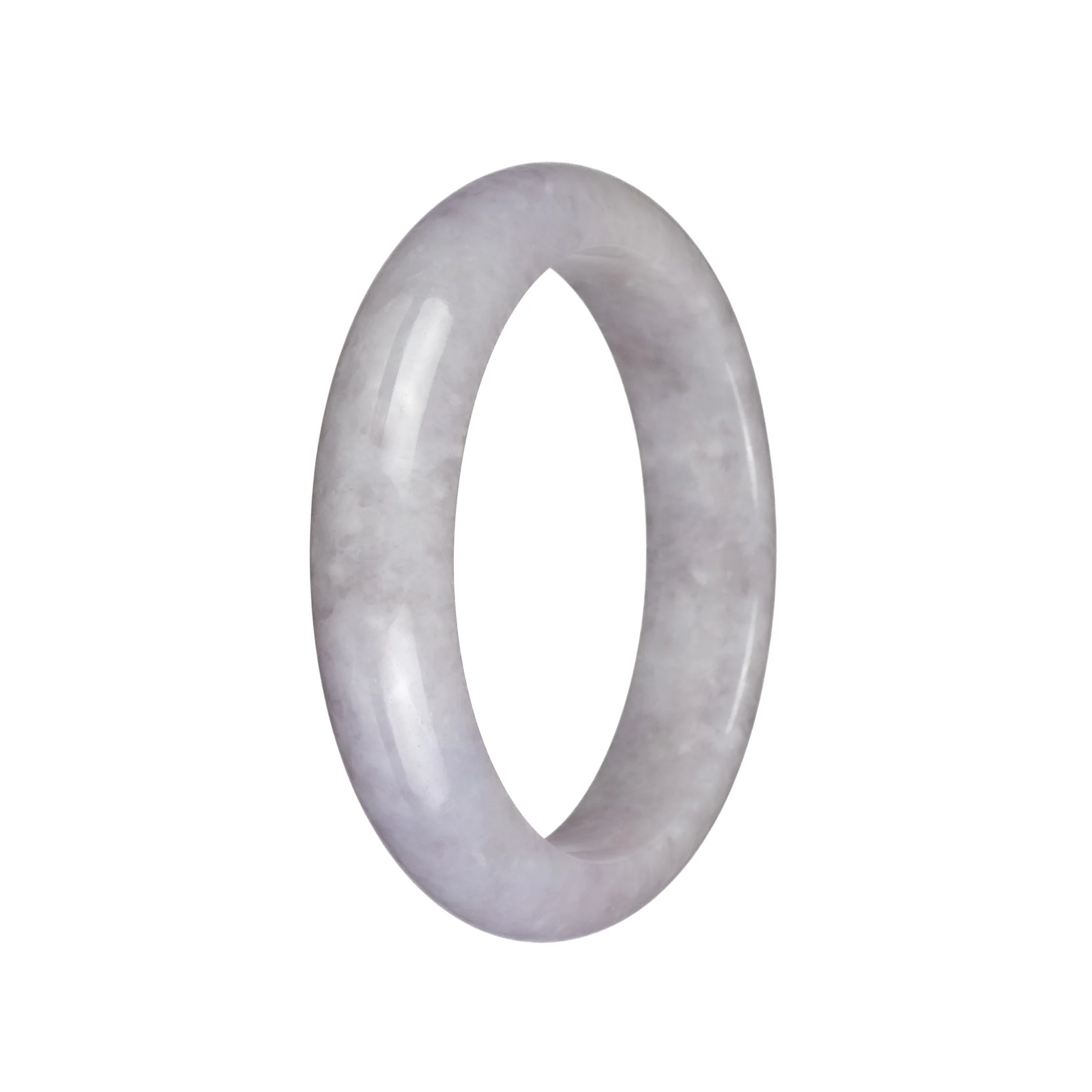 Real Type A Pale Lavender Jadeite Jade Bangle - 60mm Half Moon - Image 3