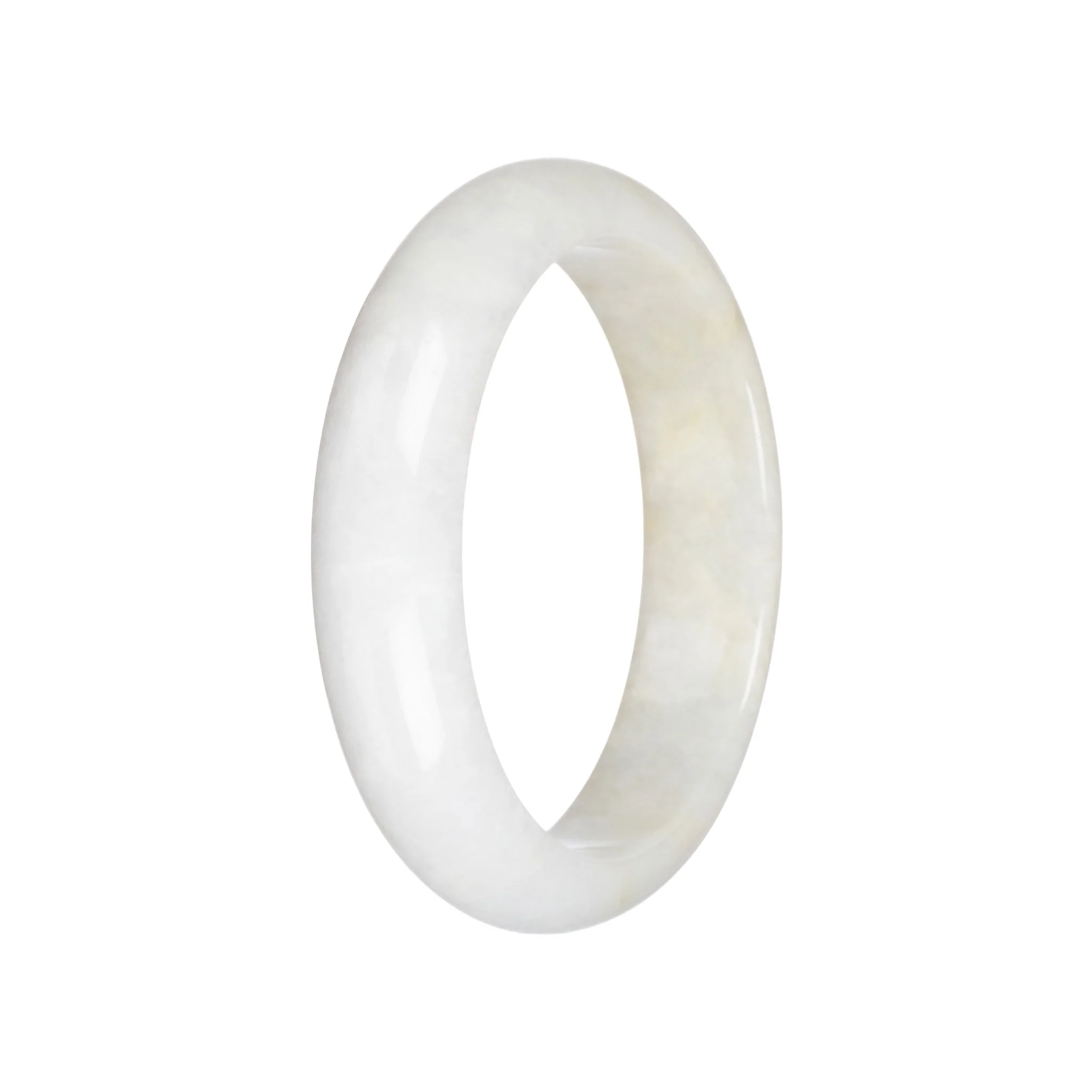 Real White Jade Bangle Bracelet - 59mm Half Moon - Image 3