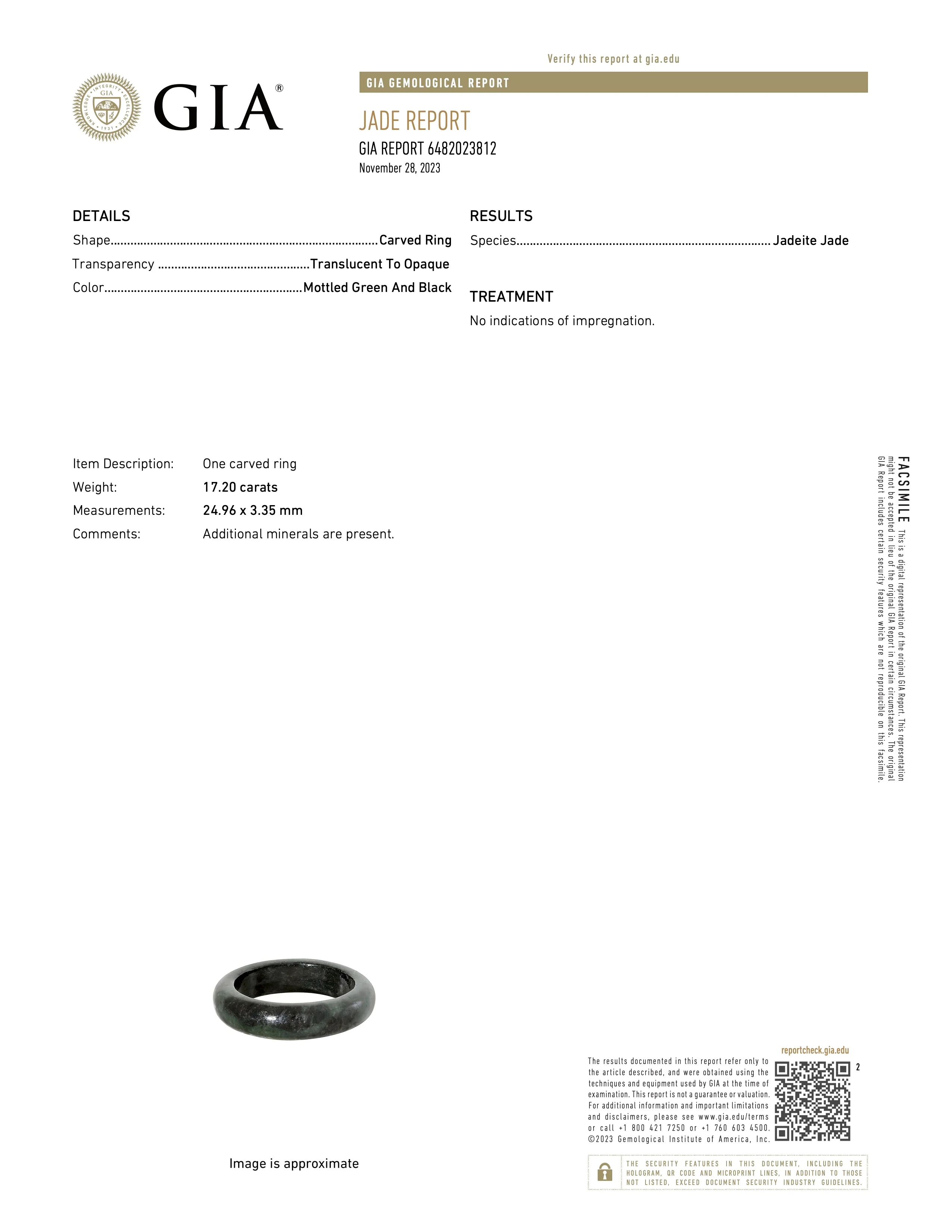 Sereniti Black Jadeite Jade Ring - Image 3