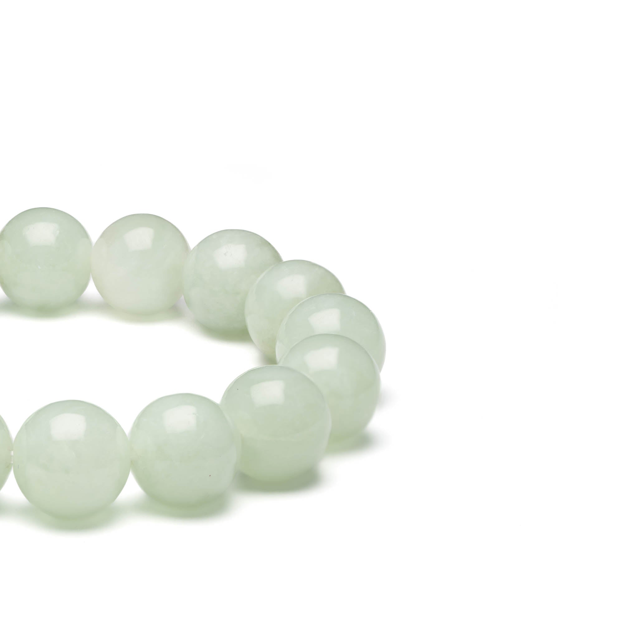 Translucent Light Green Jadeite Jade Bead Bracelet - 12mm - Image 2