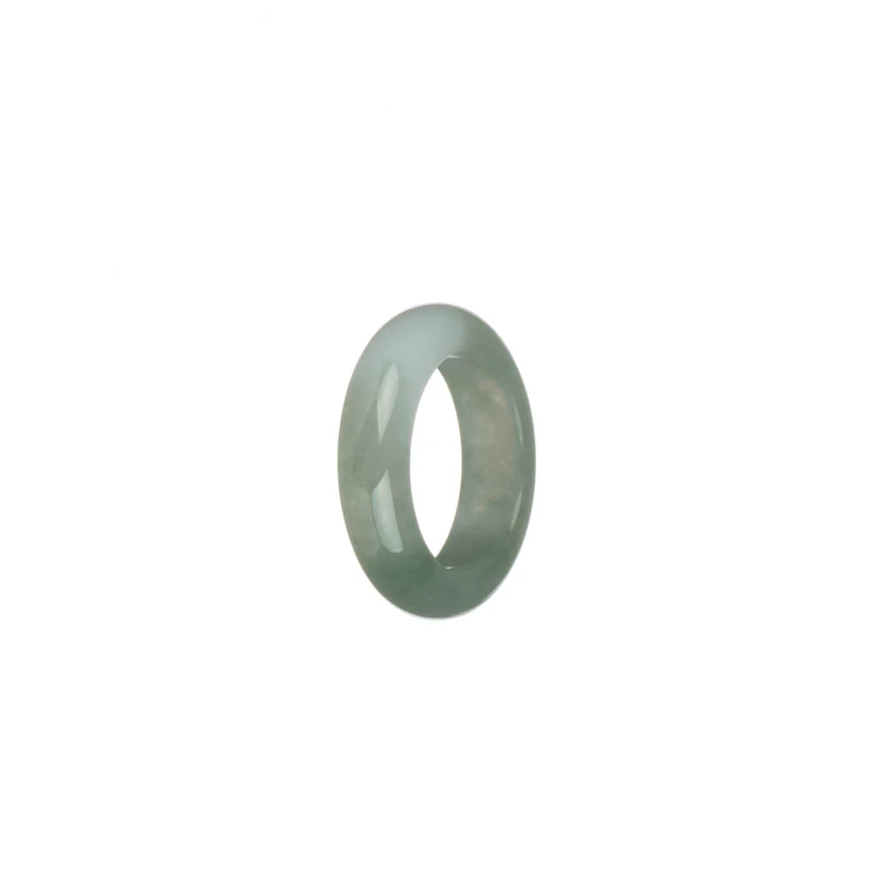 Genuine White and Light Green Burmese Jade Ring - US 5.5 - Image 2
