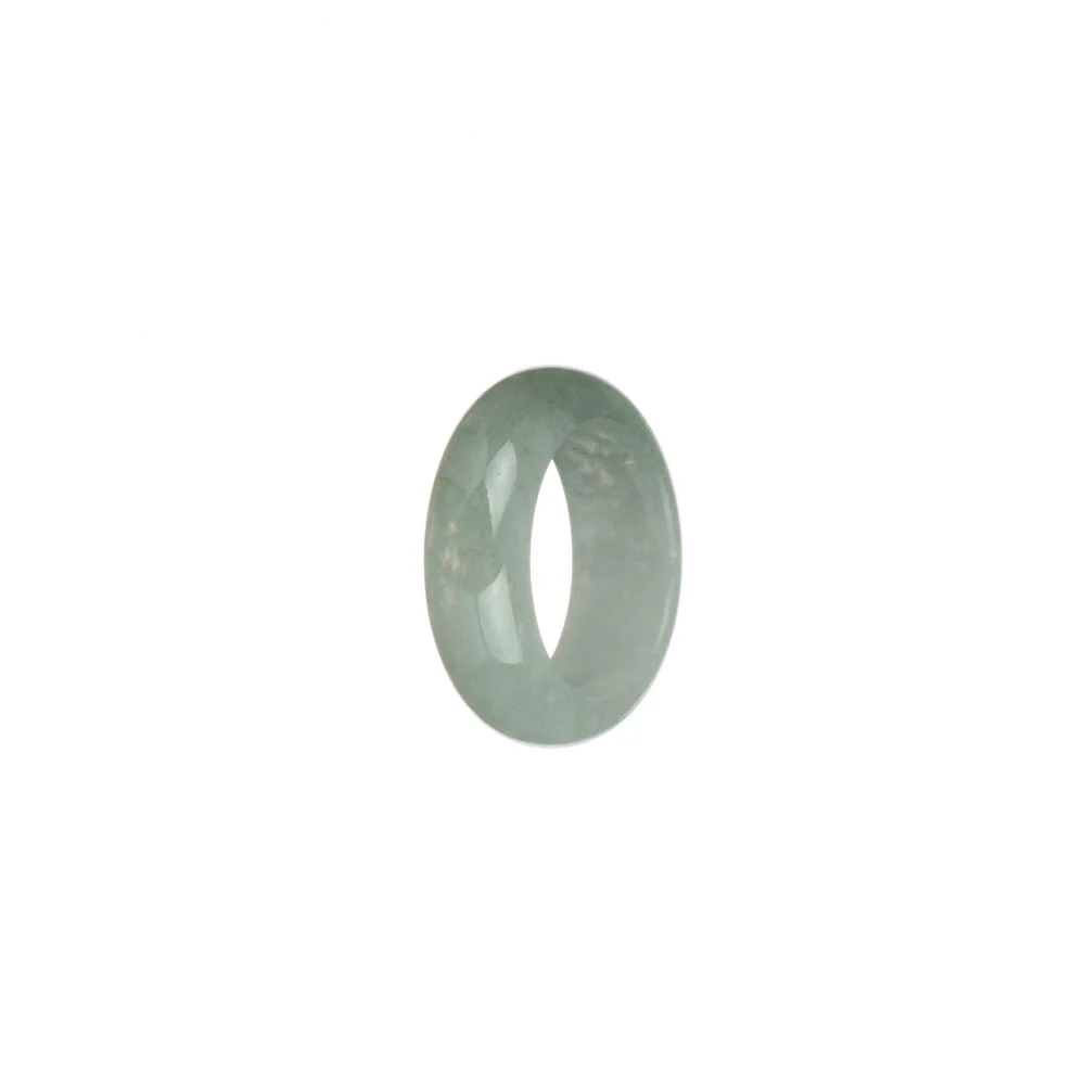 Genuine White and Pale Green Burma Jade Band - US 6 - Image 2