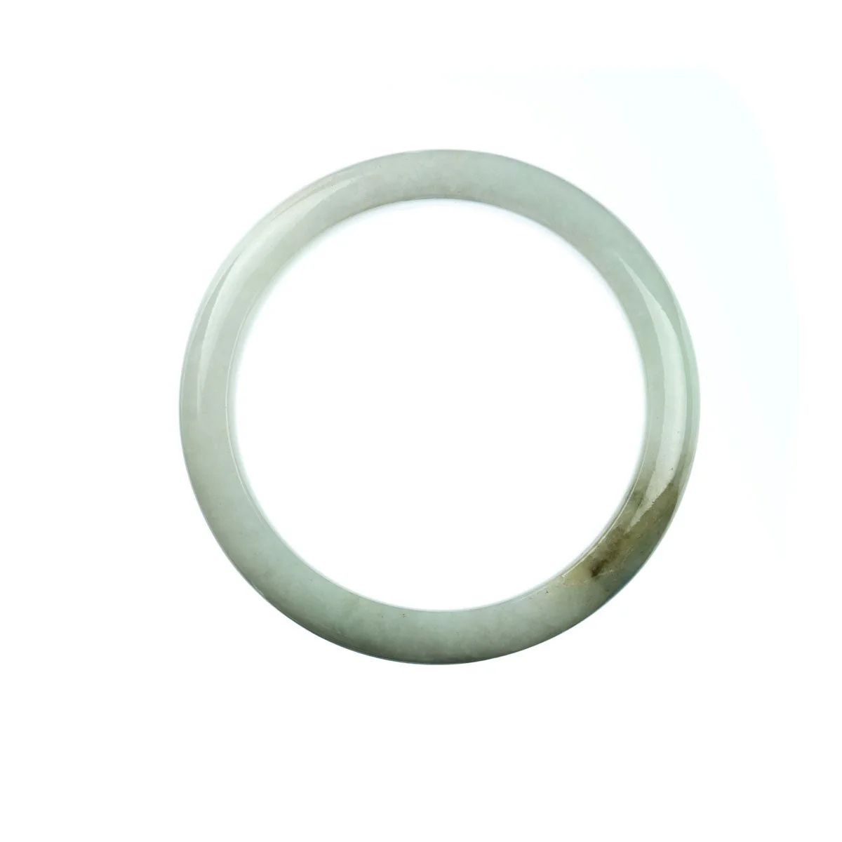 Genuine Grade A White Green Jadeite Bracelet - 55mm Half Moon - Image 4
