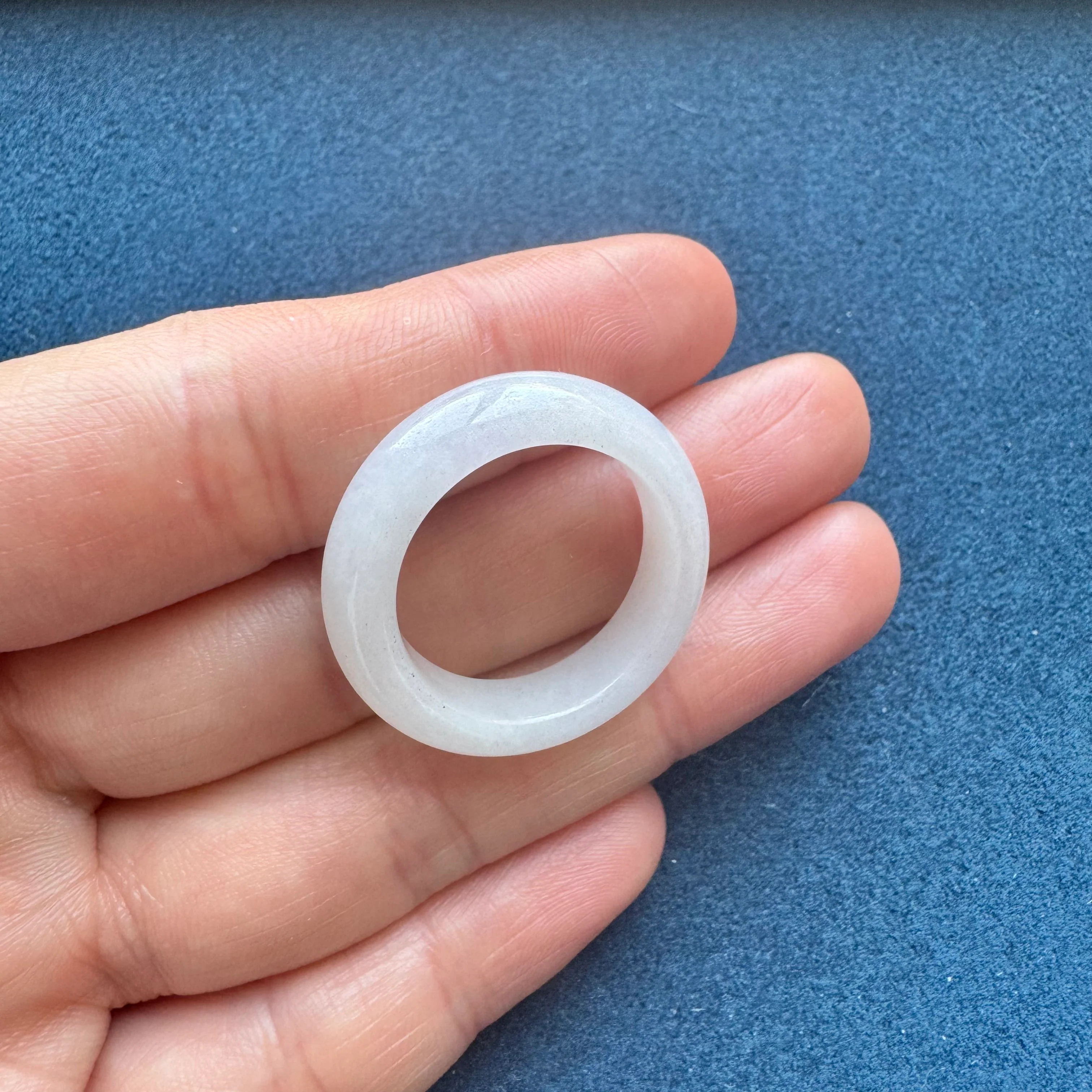 Real White Burmese Jade Band - US 9.5 - Image 4