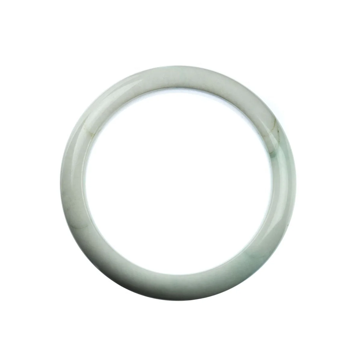Genuine Grade A White Jade Bracelet - 58mm Half Moon - Image 4