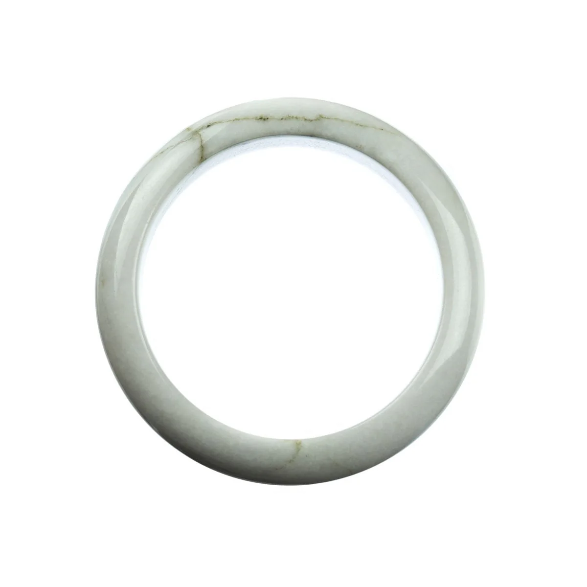 Genuine Type A White Jadeite Jade Bracelet - 58mm Half Moon - Image 3
