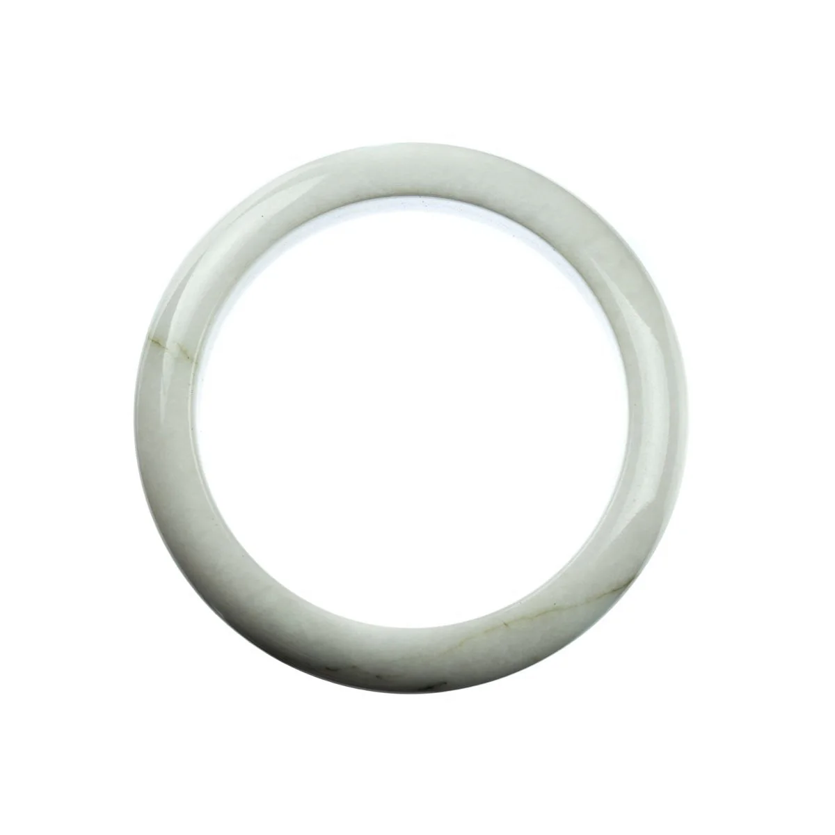 Genuine Type A White Jadeite Jade Bracelet - 58mm Half Moon - Image 4
