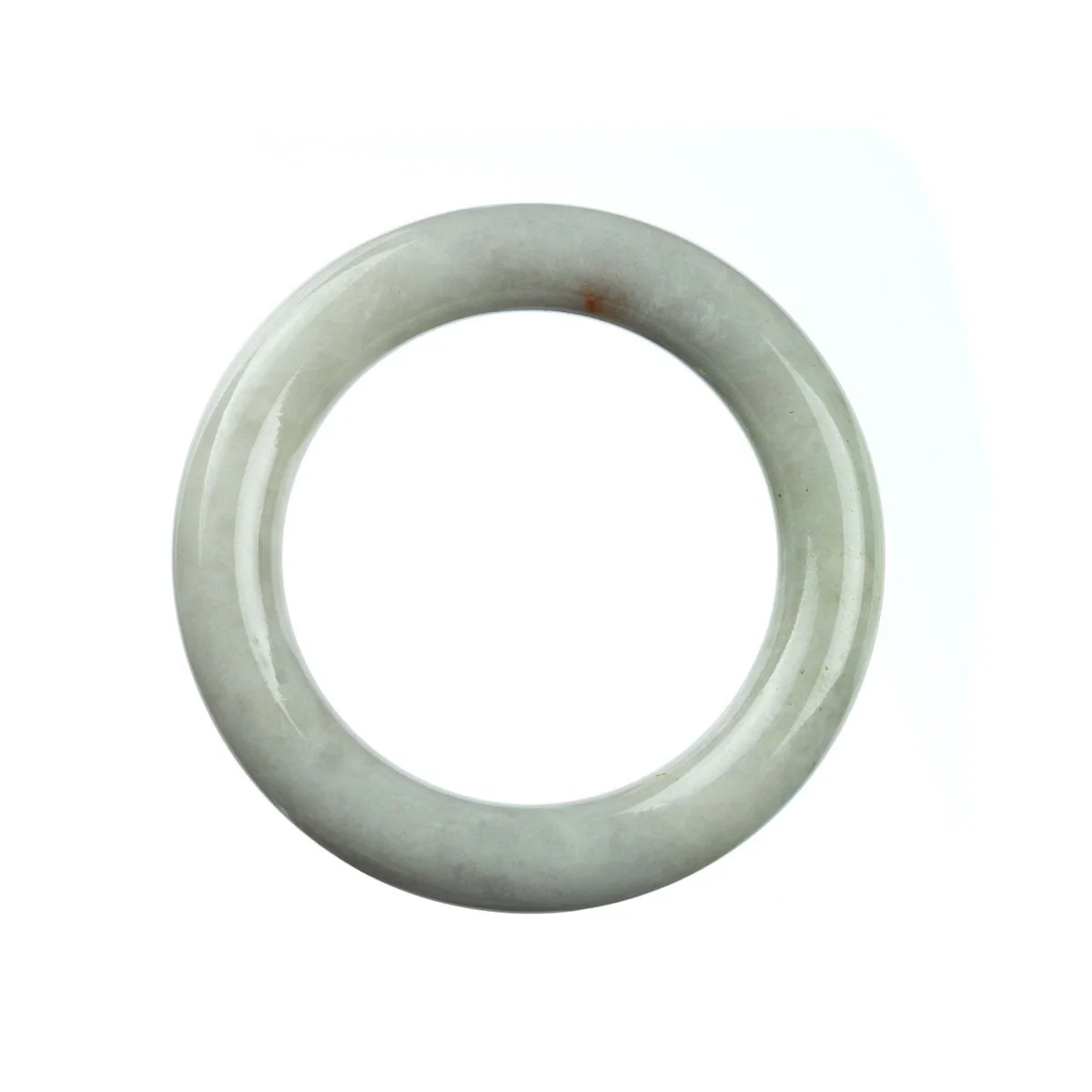 Certified Type A White Burma Jade Bangle Bracelet - 52mm Round - Image 4