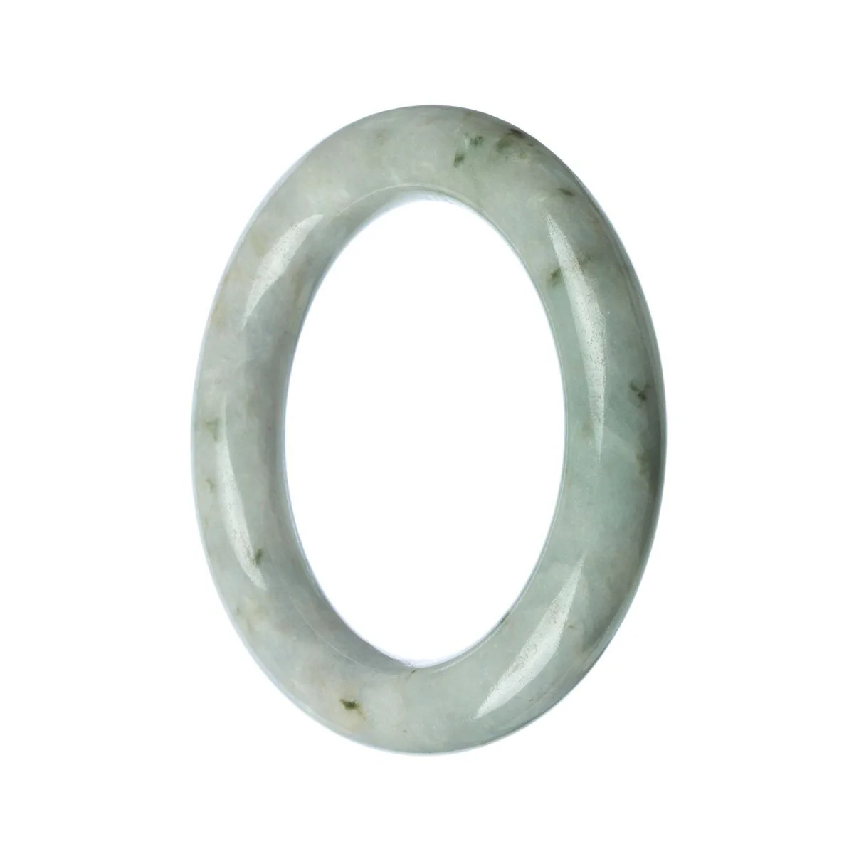 Authentic Grade A White Jadeite Jade Bangle Bracelet - 57mm Round - Image 2