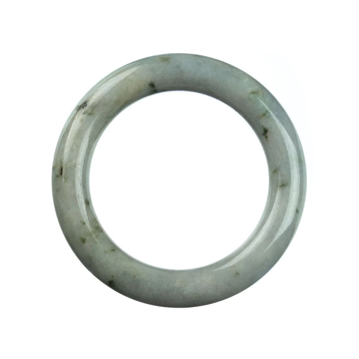 Authentic Grade A White Jadeite Jade Bangle Bracelet - 57mm Round - Image 3