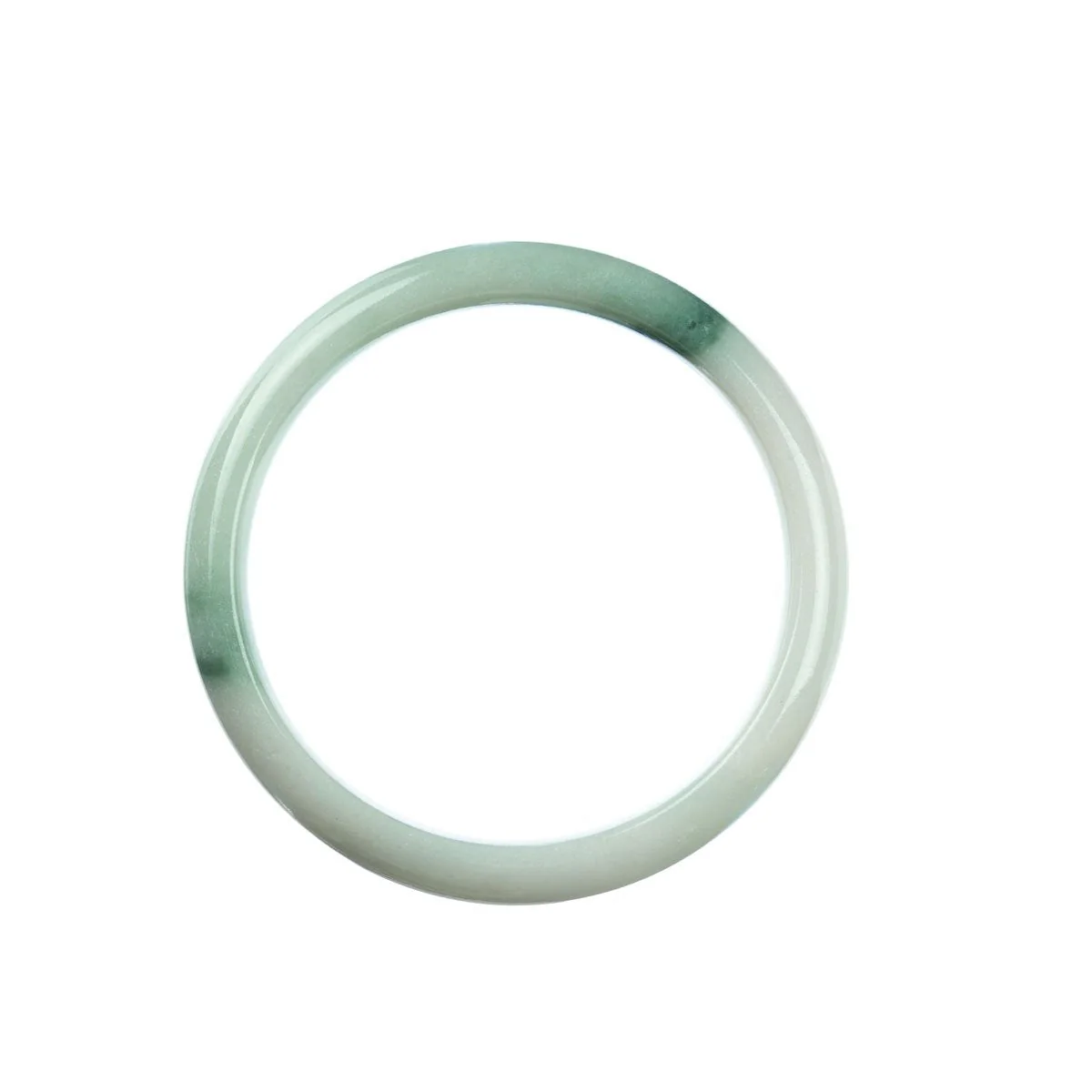 Genuine Grade A White Jadeite Bracelet - 56mm Half Moon - Image 3