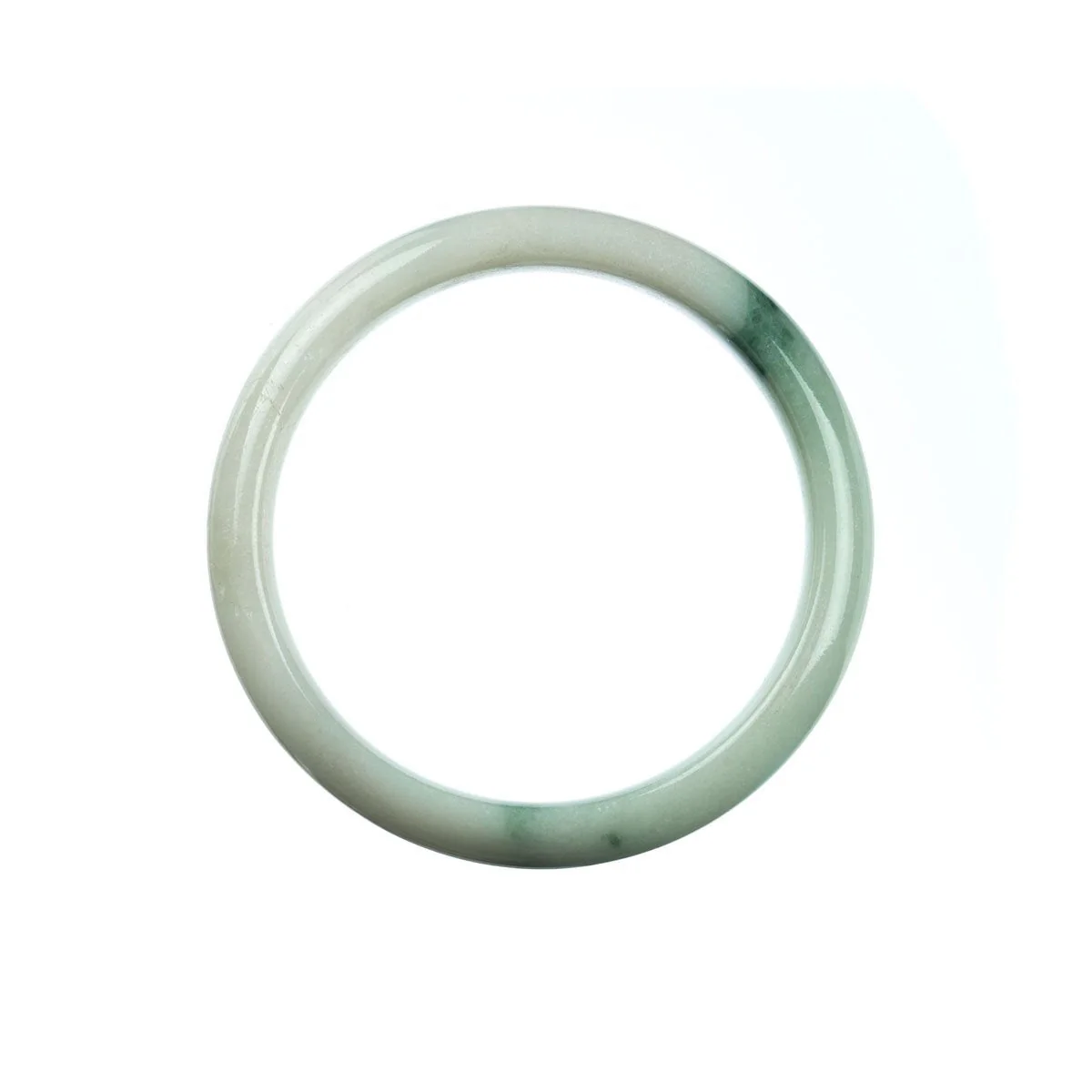 Genuine Grade A White Jadeite Bracelet - 56mm Half Moon - Image 4