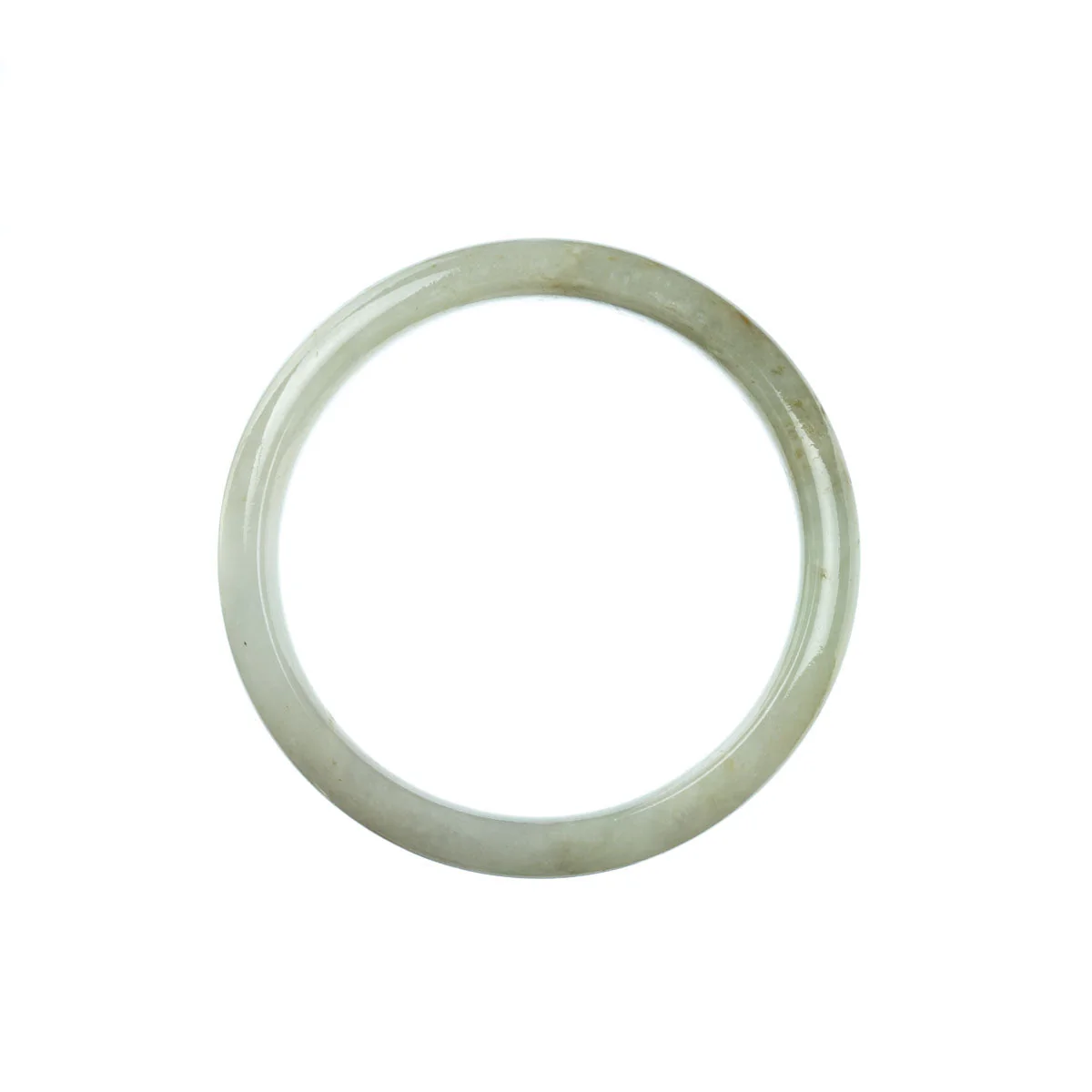 Genuine Grade A White Burma Jade Bracelet - 54mm Half Moon - Image 3