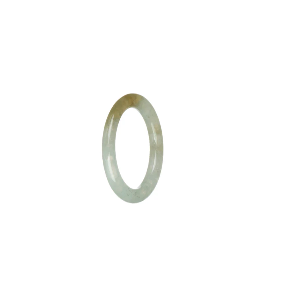 Authentic White with Brown Patch Jadeite Jade Ring  - US 8 - Image 2
