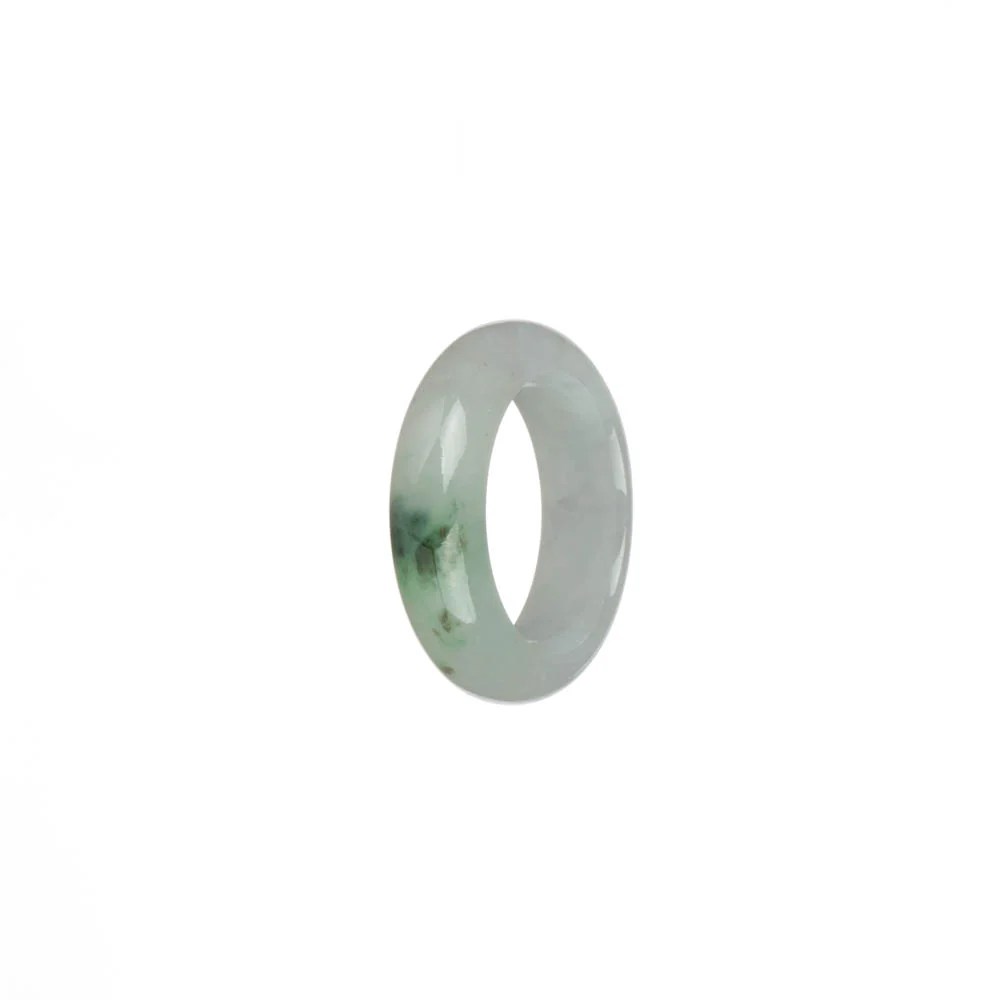 Authentic White with Dark Green and Apple Green Patterns Jadeite Jade Band - US 7.25 - Image 3