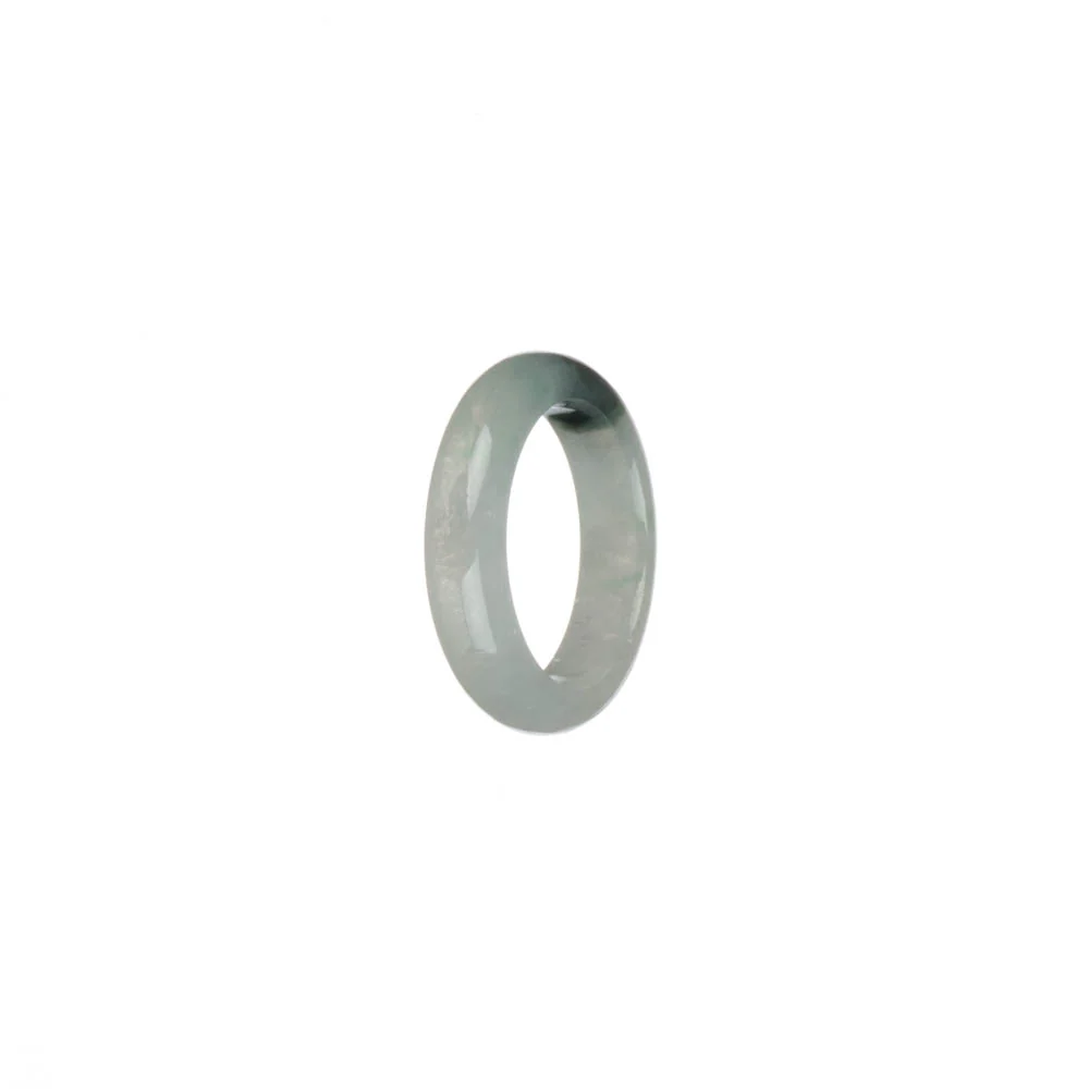 Real White with Dark Green Patch Jade Band - US 6.25 - Image 2