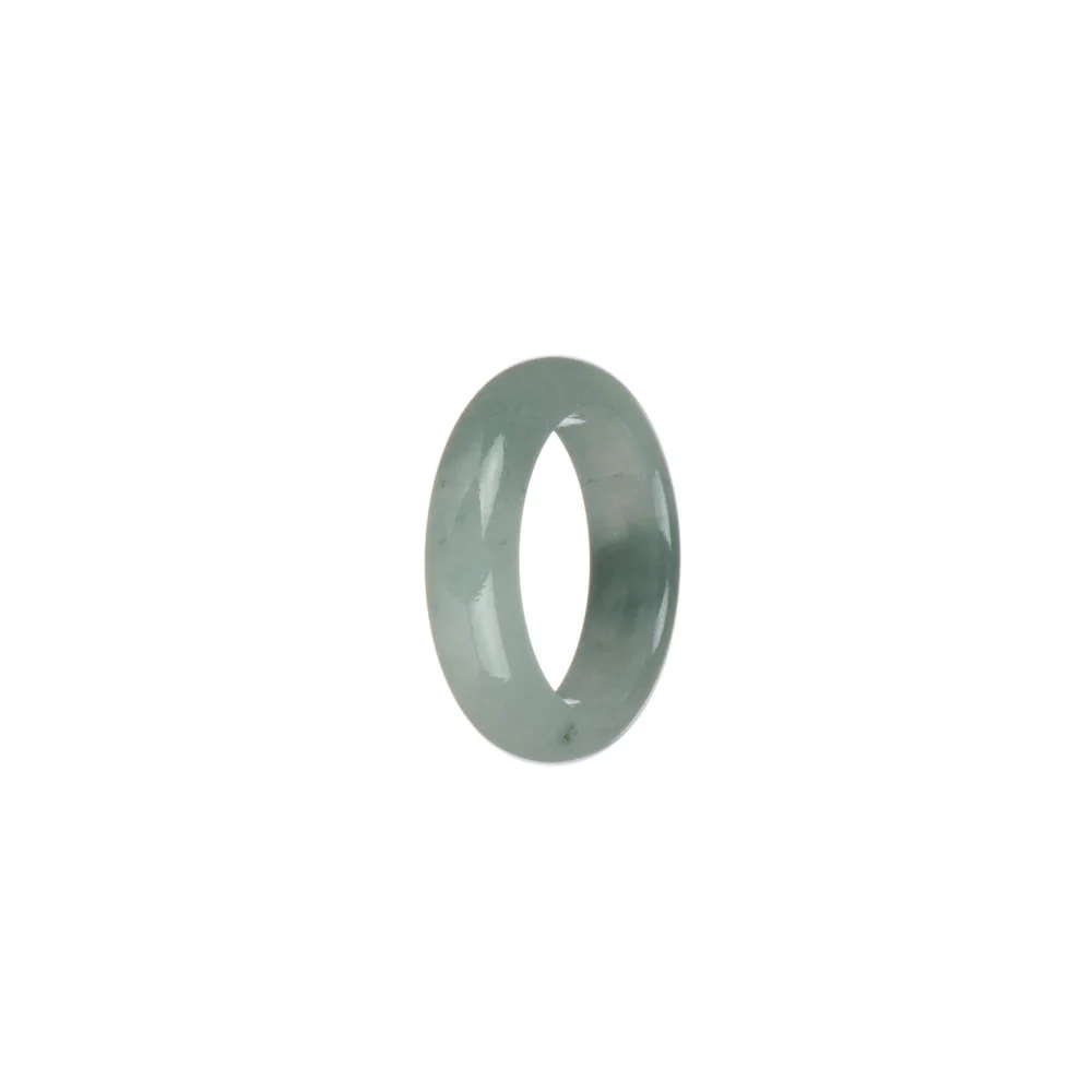 Certified White with Green Pattern Burma Jade Band - US 7.25