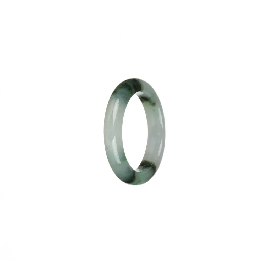 Genuine White with Green Patterns Burma Jade Band - US 10 - Image 2