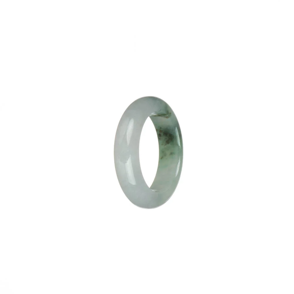Certified White with Green Patterns Burma Jade Band - US 7.25 - Image 3