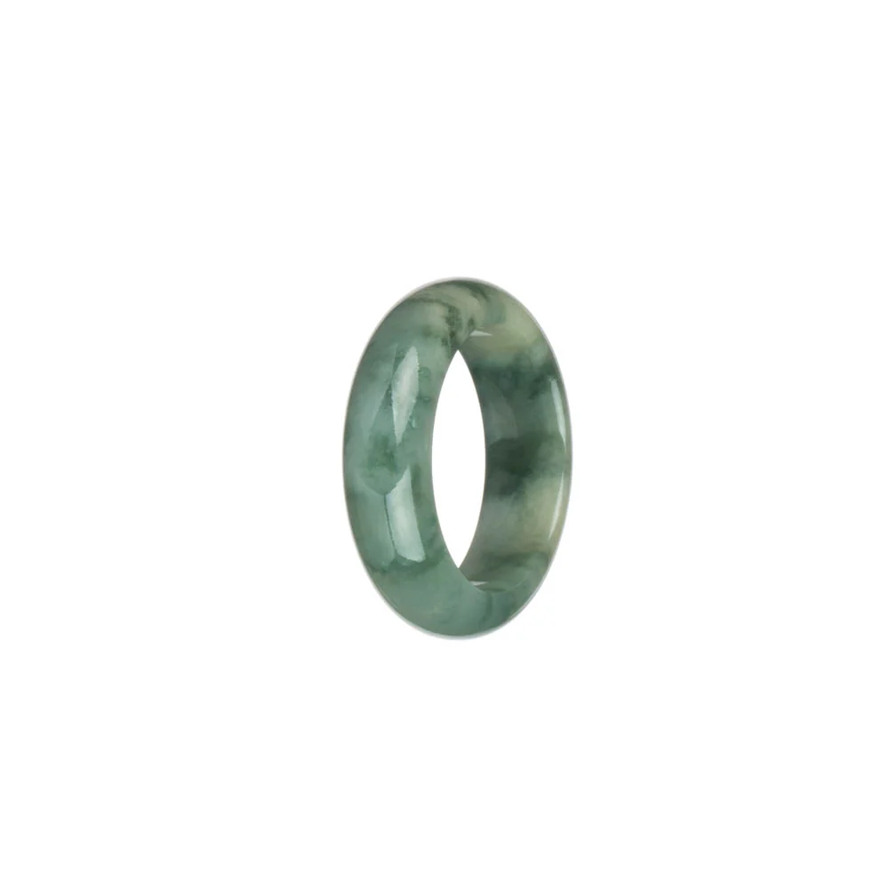Certified White with Green Patterns Jadeite Jade Ring  - US 9.75 - Image 4