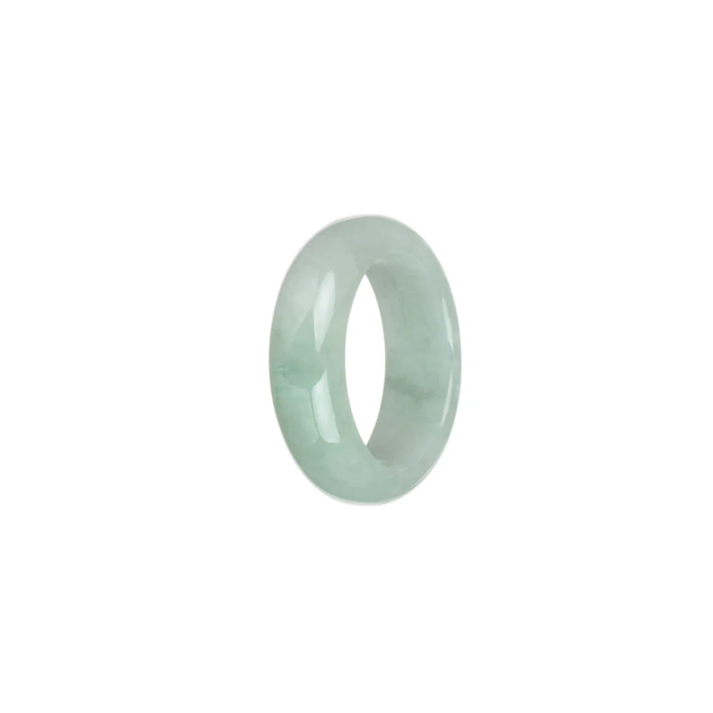 Certified White with Light Green Burma Jade Ring - US 9.5 - Image 2