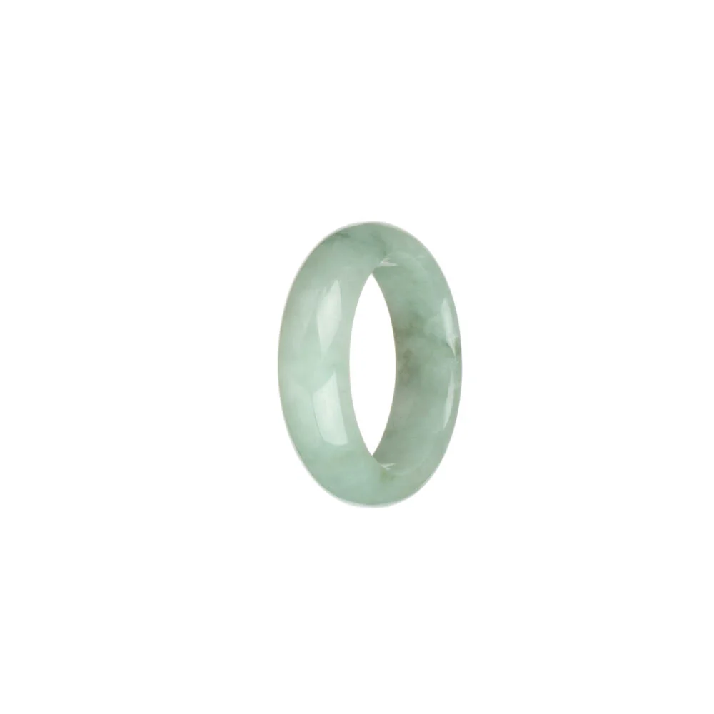 Real White with Pale Green Jadeite Jade Ring  - US 9.5 - Image 2
