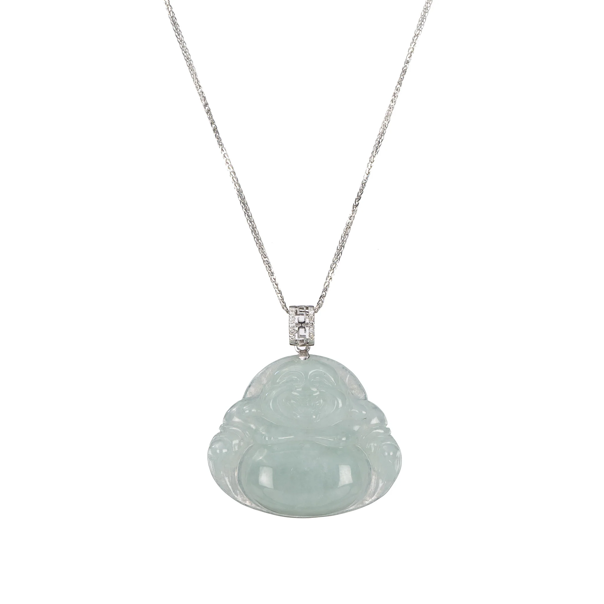 Women's Laughing Buddha Jade Necklace