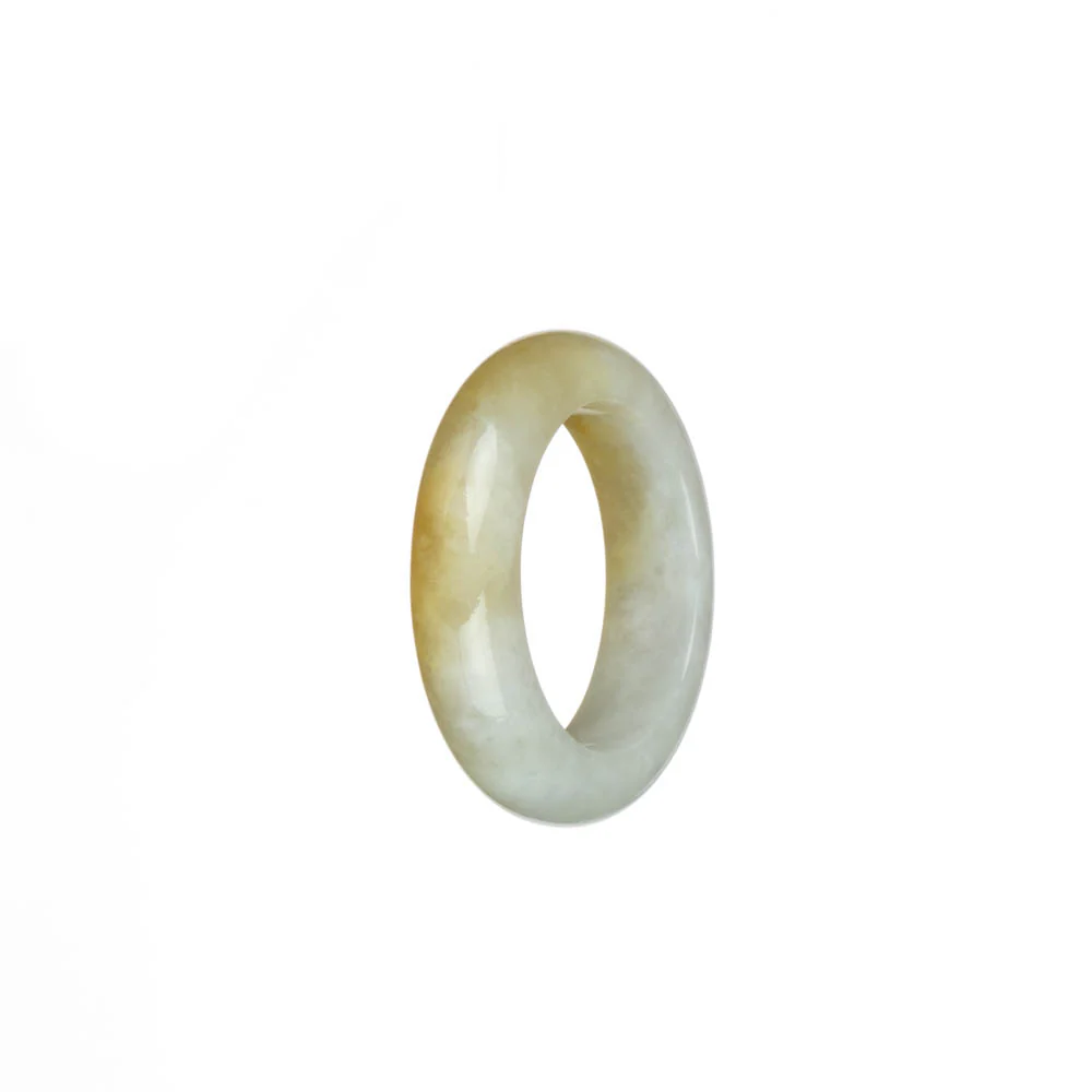 Authentic Yellow and White Burmese Jade Band - US 11 - Image 3